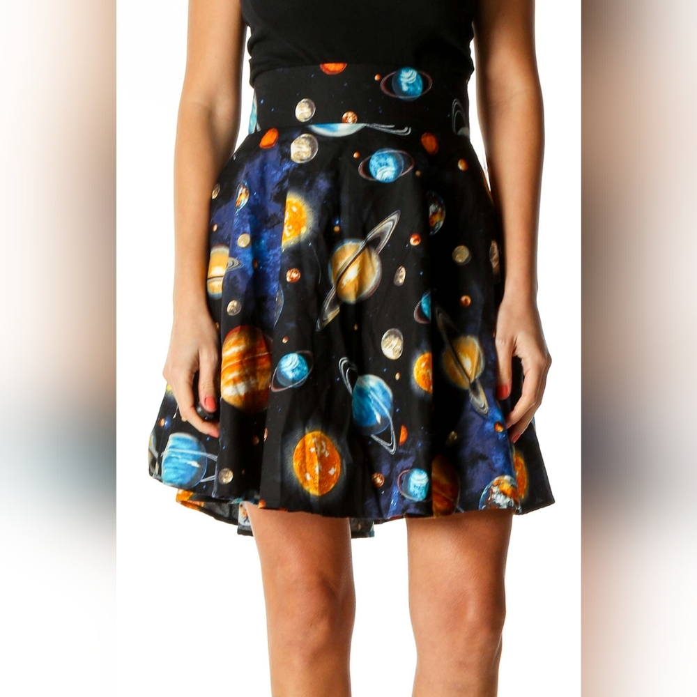 Retrolicious Space Planets Solar System Skater Skirt Small